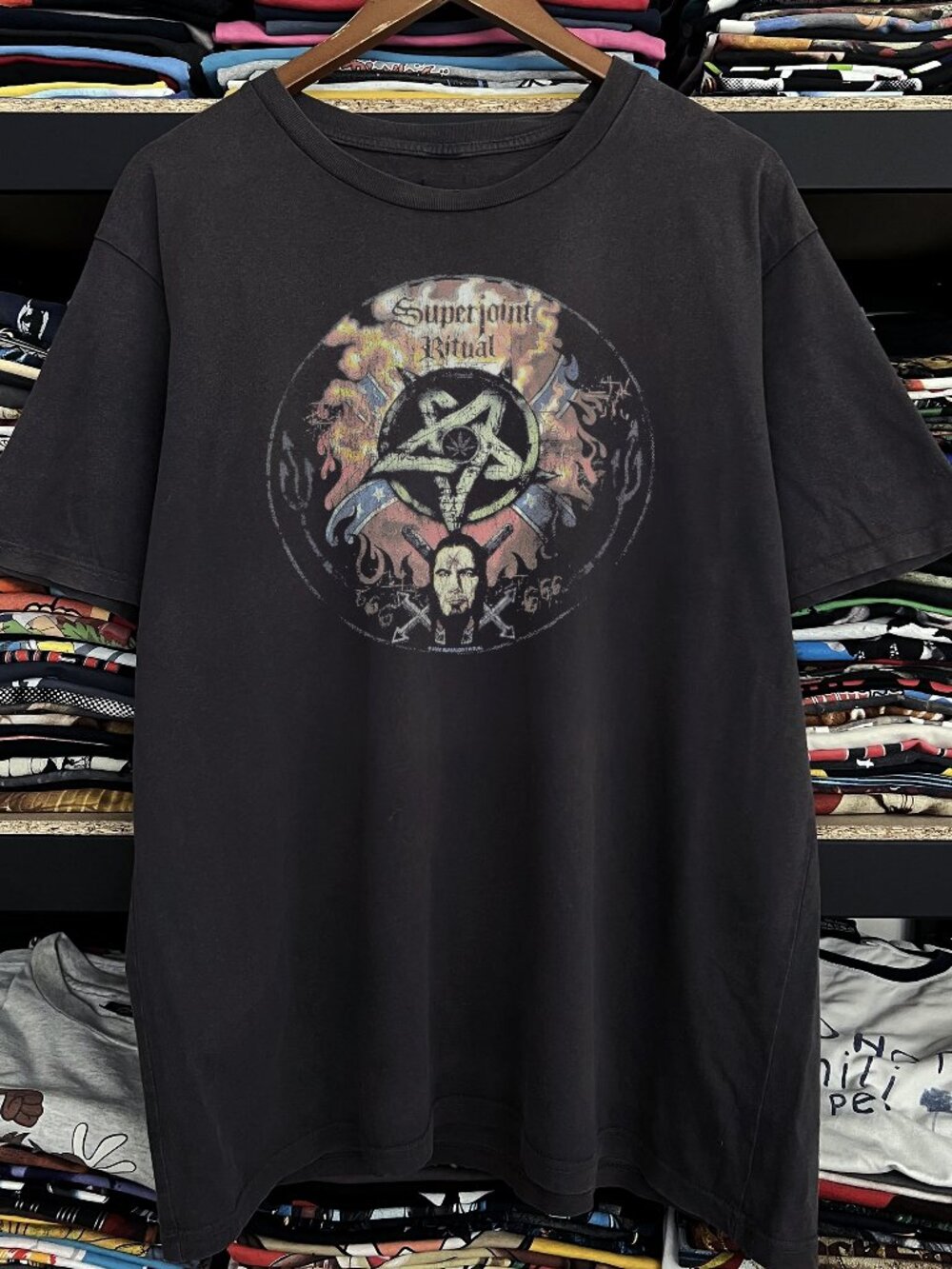 2002 Superjoint Ritual Washed Black Tee 252 - Picture 1 of 5